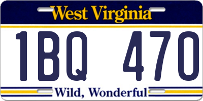 WV license plate 1BQ470