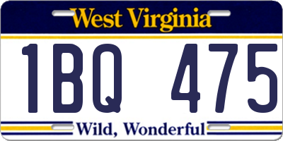 WV license plate 1BQ475
