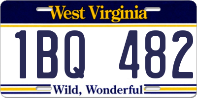 WV license plate 1BQ482