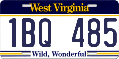WV license plate 1BQ485