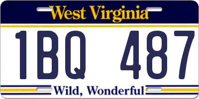 WV license plate 1BQ487