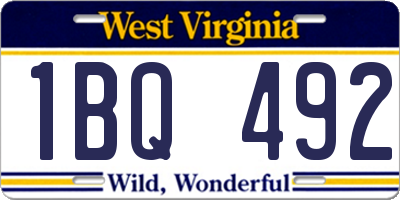 WV license plate 1BQ492