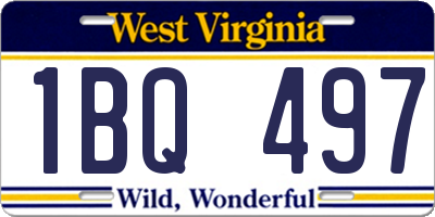 WV license plate 1BQ497