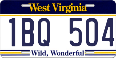 WV license plate 1BQ504