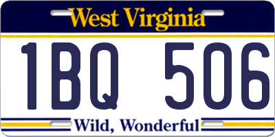 WV license plate 1BQ506