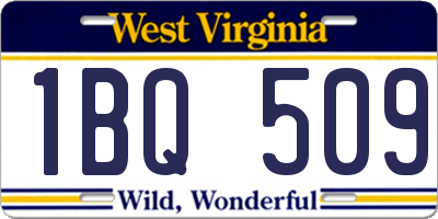 WV license plate 1BQ509