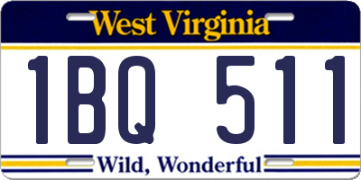WV license plate 1BQ511