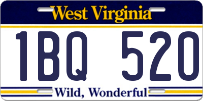 WV license plate 1BQ520