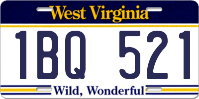 WV license plate 1BQ521