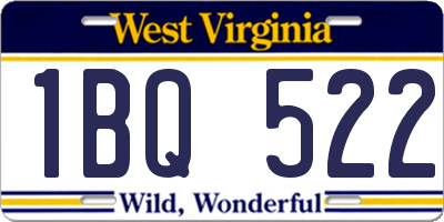 WV license plate 1BQ522