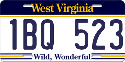 WV license plate 1BQ523