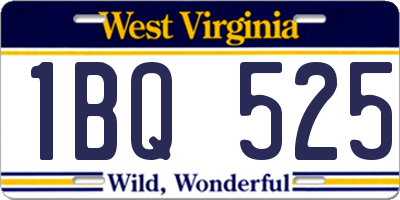 WV license plate 1BQ525