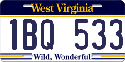 WV license plate 1BQ533