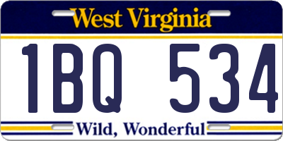 WV license plate 1BQ534