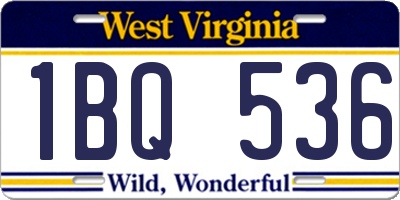 WV license plate 1BQ536
