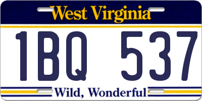 WV license plate 1BQ537