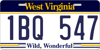 WV license plate 1BQ547