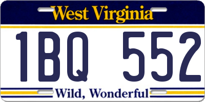 WV license plate 1BQ552