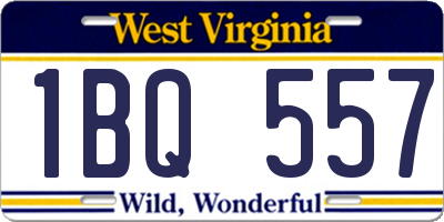 WV license plate 1BQ557