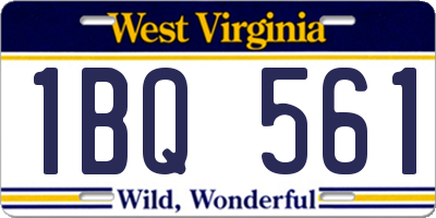 WV license plate 1BQ561