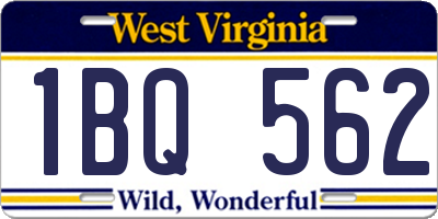 WV license plate 1BQ562