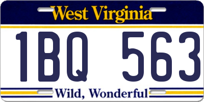 WV license plate 1BQ563