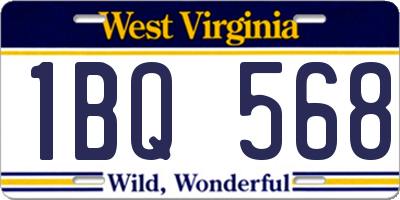 WV license plate 1BQ568