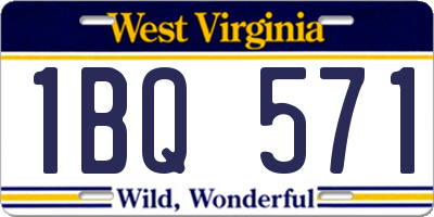 WV license plate 1BQ571