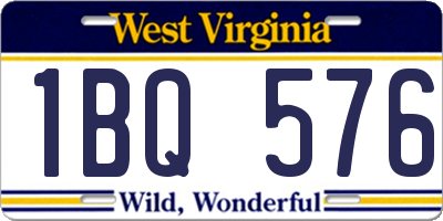 WV license plate 1BQ576