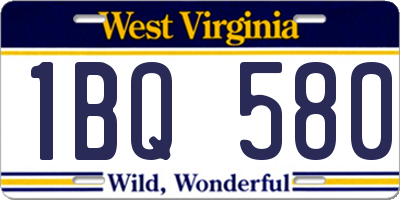 WV license plate 1BQ580