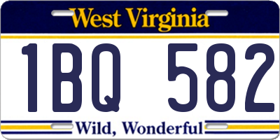 WV license plate 1BQ582