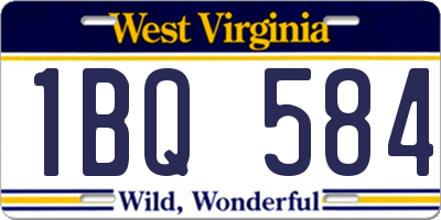 WV license plate 1BQ584