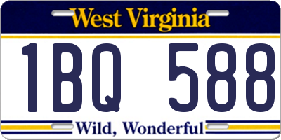 WV license plate 1BQ588