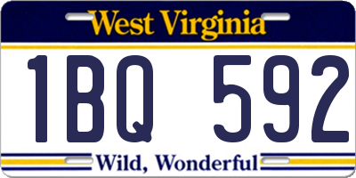 WV license plate 1BQ592