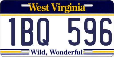 WV license plate 1BQ596