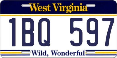 WV license plate 1BQ597