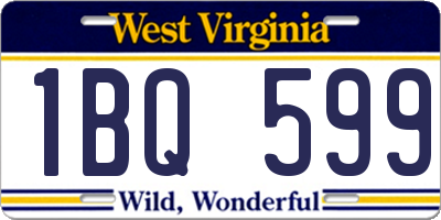 WV license plate 1BQ599