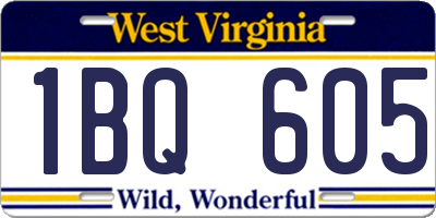 WV license plate 1BQ605