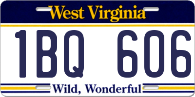 WV license plate 1BQ606