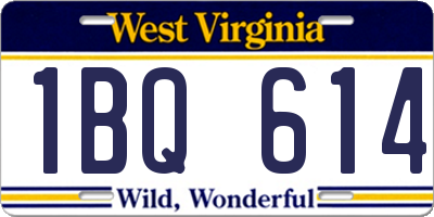 WV license plate 1BQ614