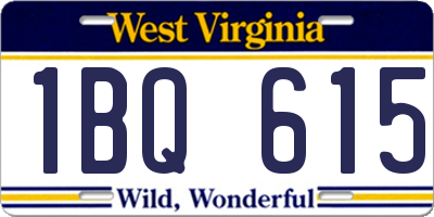 WV license plate 1BQ615