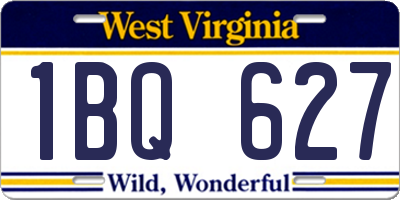 WV license plate 1BQ627