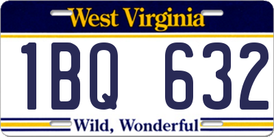 WV license plate 1BQ632