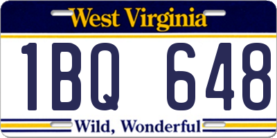 WV license plate 1BQ648