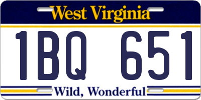 WV license plate 1BQ651