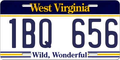 WV license plate 1BQ656