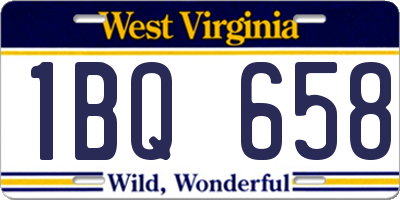WV license plate 1BQ658