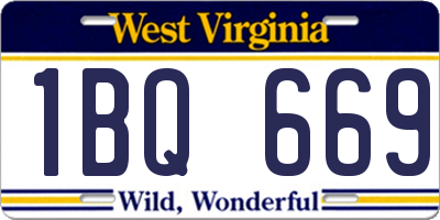 WV license plate 1BQ669