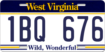 WV license plate 1BQ676