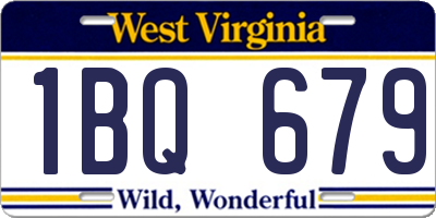WV license plate 1BQ679